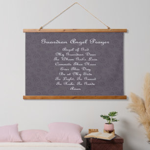 Guardian Angel Prayer Charcoal Hanging Tapestry