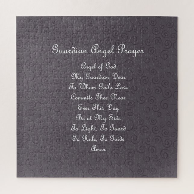 Guardian Angel Prayer Charcoal Jigsaw Puzzle (Vertical)