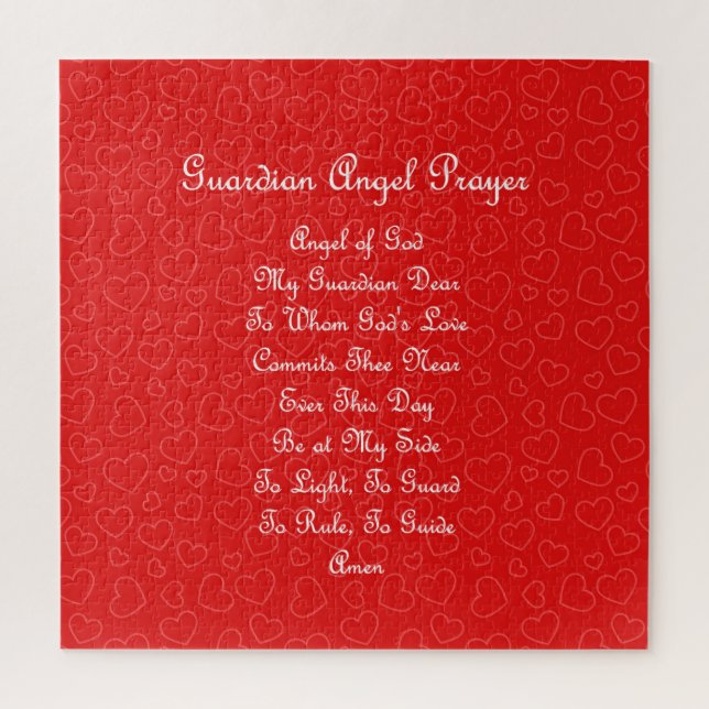Guardian Angel Prayer Hearts Jigsaw Puzzle (Vertical)