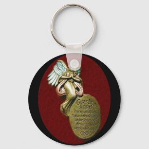 Guardian Angel prayer Key Ring