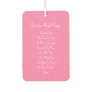 Guardian Angel Prayer Pink Car Air Freshener