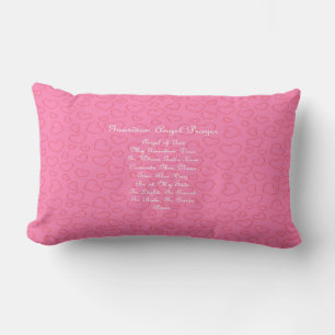 Guardian Angel Prayer Pink Lumbar Cushion