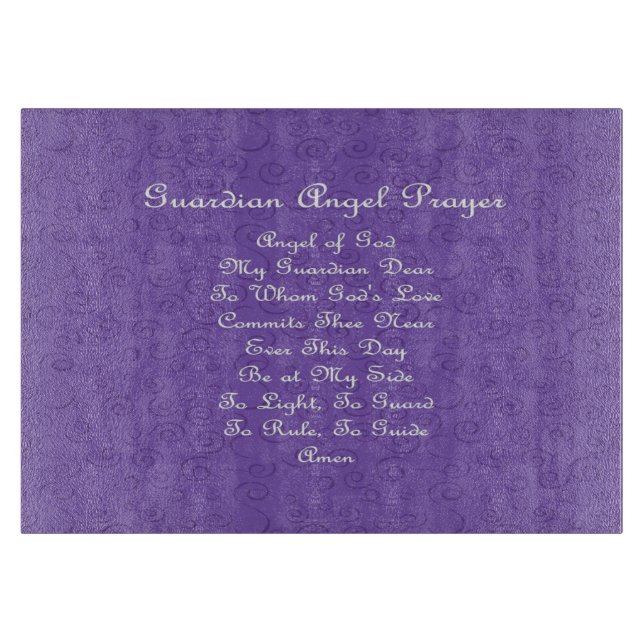 Guardian Angel Prayer Purple   Cutting Board (Front)