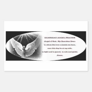 guardian angel prayer rectangular sticker
