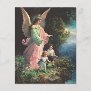 Guardian angel protecting children near a ledge