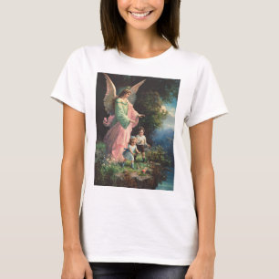 Guardian angel protecting children near a ledge T-Shirt