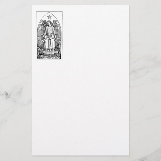 Guardian Angel Protecting Children Stationery (Front)