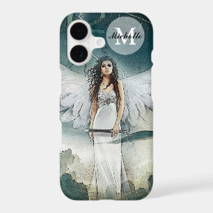 Guardian Angel Stormy Sky Blue White