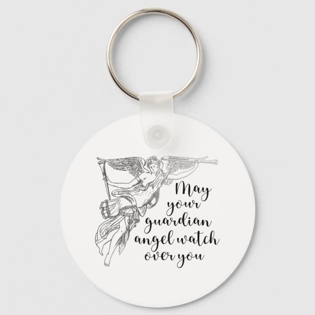 Guardian Angel Watch Over You, Grief And Loss T-Sh Key Ring (Front)