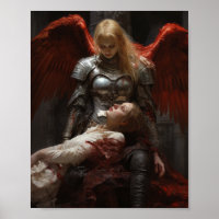 Guardian Angel Watching Over Gothic Warrior - Post