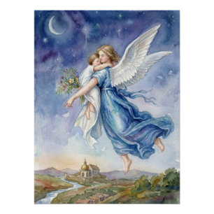 Guardian Angel - Wilhelm von Kaulbach Poster