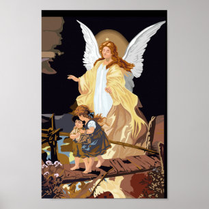 Guardian Angel with children Poster