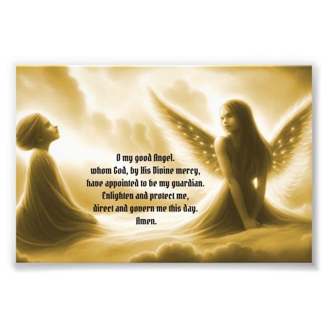 Guardian Angel with Prayer Photo Print (Front)