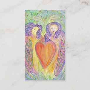 Guardian Angels Love Heart Art Business Card