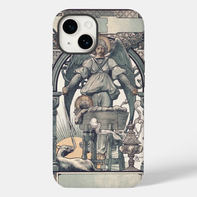 Guardian angels with Jesus child Case-Mate iPhone Case (Back)