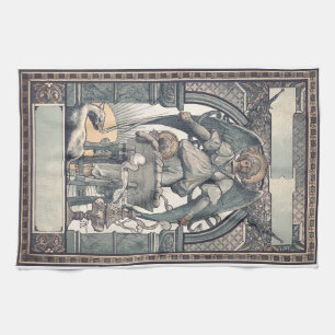 Guardian angels with Jesus child Tea Towel