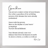 Guardian Comfort Encouragement Poem wall art