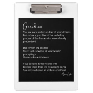 Guardian comforter encouragement poem poster clipboard