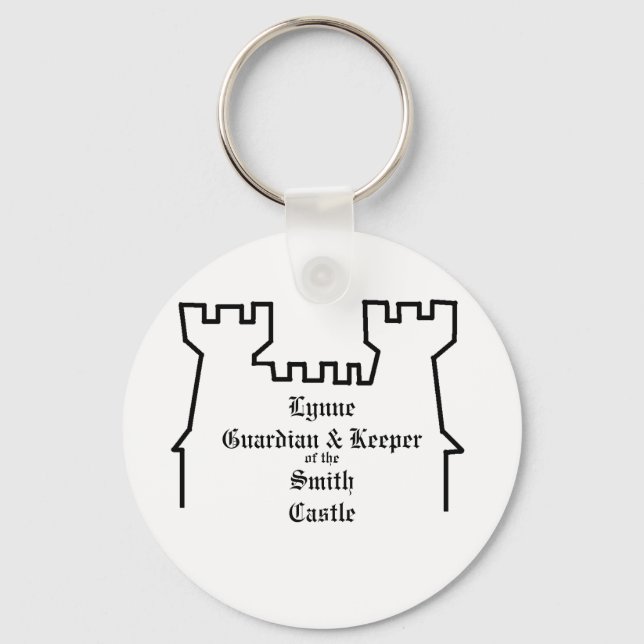 Guardian & Keeper of the Castle, Personalised Key Ring (Front)