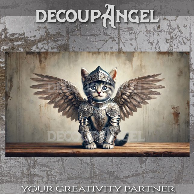 Guardian of Dreams: The Winged Knight Kitten  Tissue Paper (Creator Uploaded)