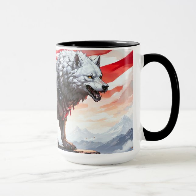 "Guardian of Freedom: The Patriotic Wolf" Mug (Right)