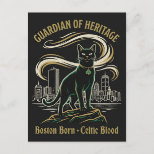 Guardian of Heritage Boston Celtic Cat Postcard