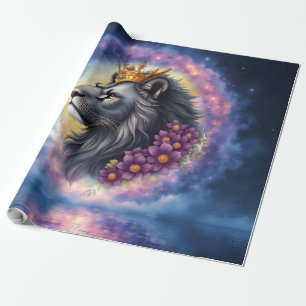 Guardian of Light - Lion of the Moonlit Realm.  Wrapping Paper