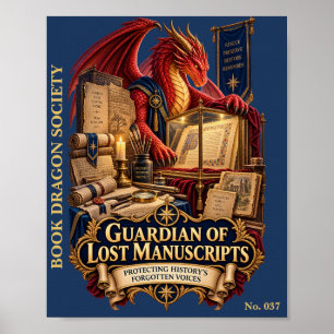 Guardian of Lost Manuscripts Book Dragon Society Poster