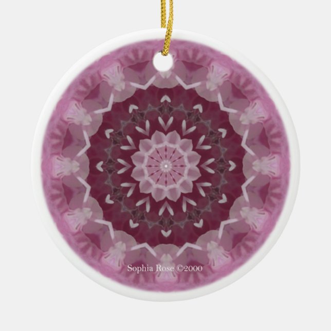 Guardian of LOVE Mandala Ceramic Tree Decoration (Front)