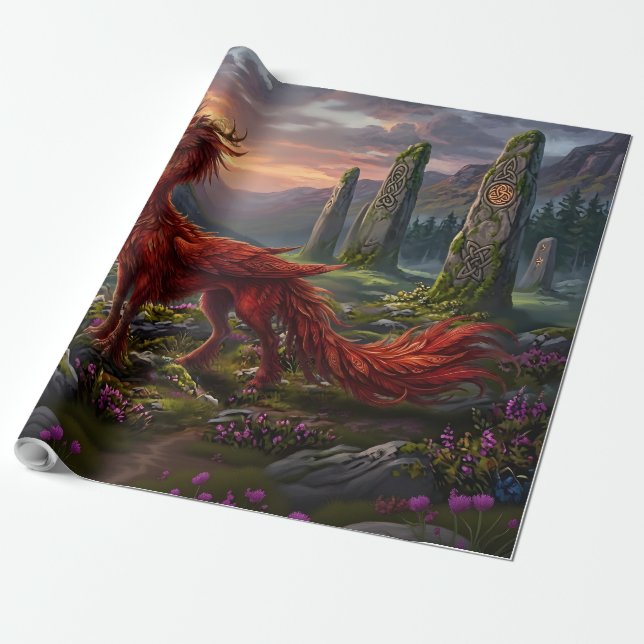 Guardian of the Ancient Celtic Realms Wrapping Paper (Unrolled)