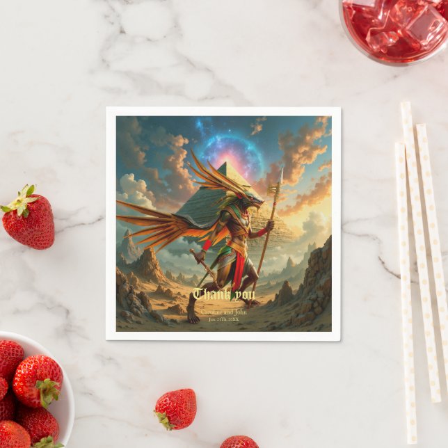 Guardian of the Celestial Gate – Anubis  Napkin (Insitu)