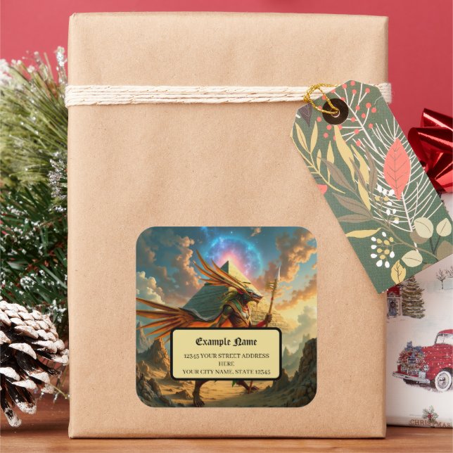 Guardian of the Celestial Gate – Anubis  Square Sticker (Holiday)