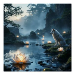 Guardian of the Lotus Lake: Spirit Wolf's Watch Poster