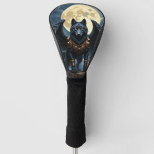 Guardian of the Moon – The Black Winged Wolf Golf Head Cover
