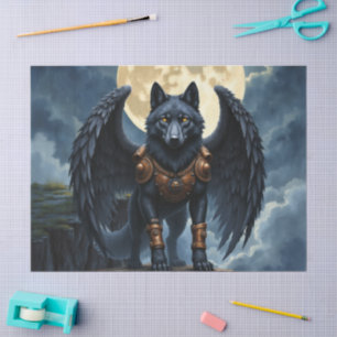 Guardian of the Moon – The Black Winged Wolf. Tissue Paper