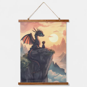 Guardian of the Skies: A Boy and His Dragon Hanging Tapestry