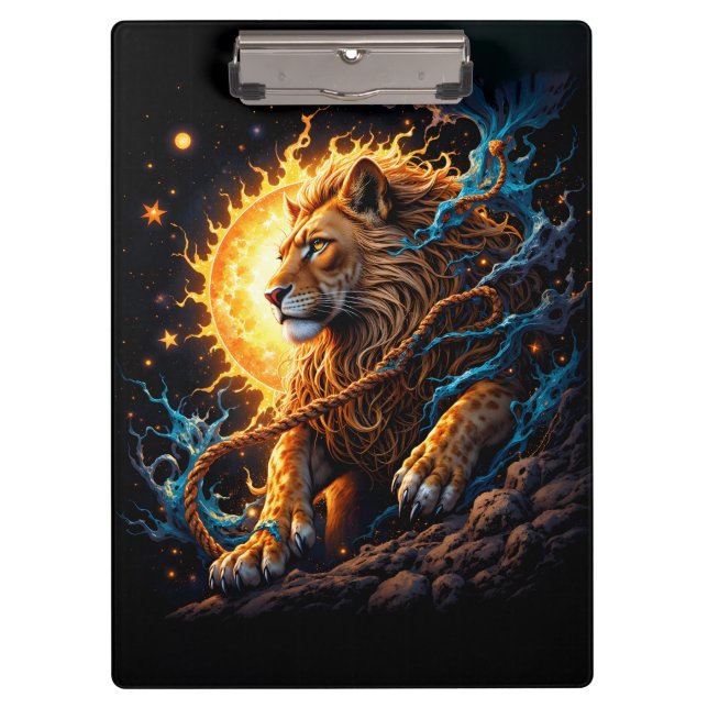 Guardian of the Solar Threshold – Lion of Balance  Clipboard (Front)