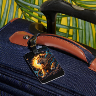 Guardian of the Solar Threshold – Lion of Balance Luggage Tag