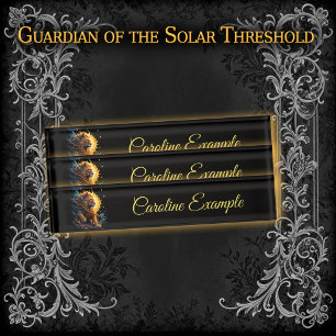 Guardian of the Solar Threshold – Lion of Balance Nameplate