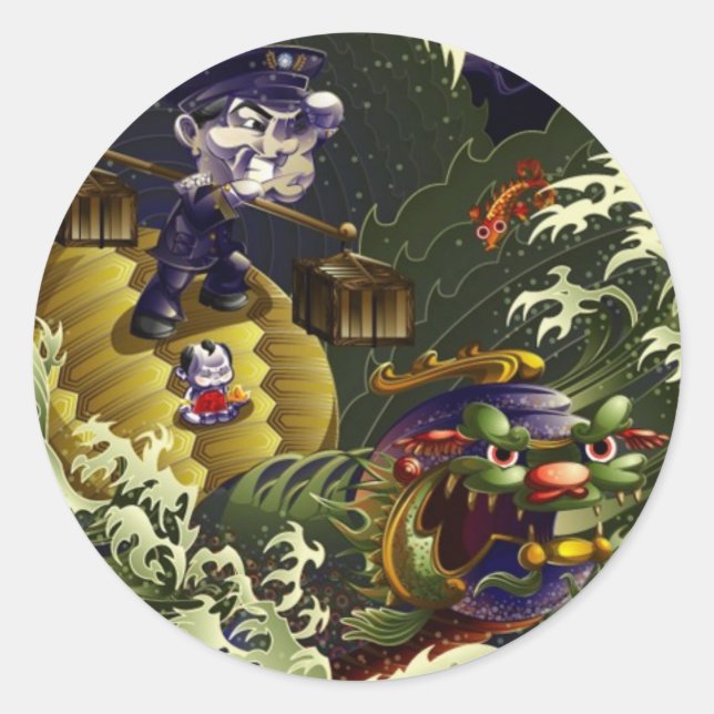 Guardian Of The South - Turtle Classic Round Sticker (Front)