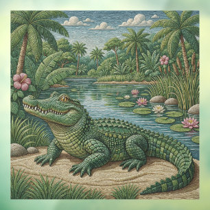 Guardian of the Wetlands Embroidered Crocodile