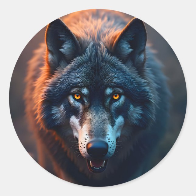 Guardian Of The Wild – Noble Wildlife Art Classic  Round Sticker (Front)