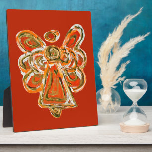 Guardian Orange Angel Painting Art Gift Plaque
