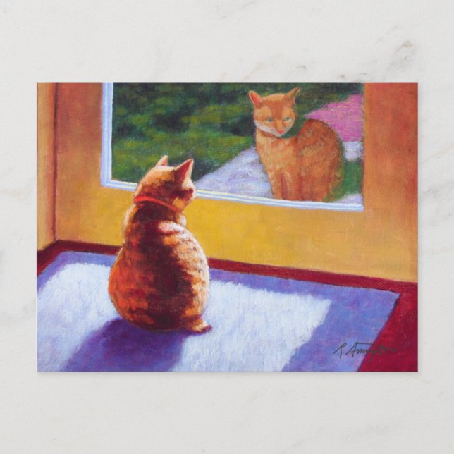 Guardian Orange Tabby Manx Postcard (Front)