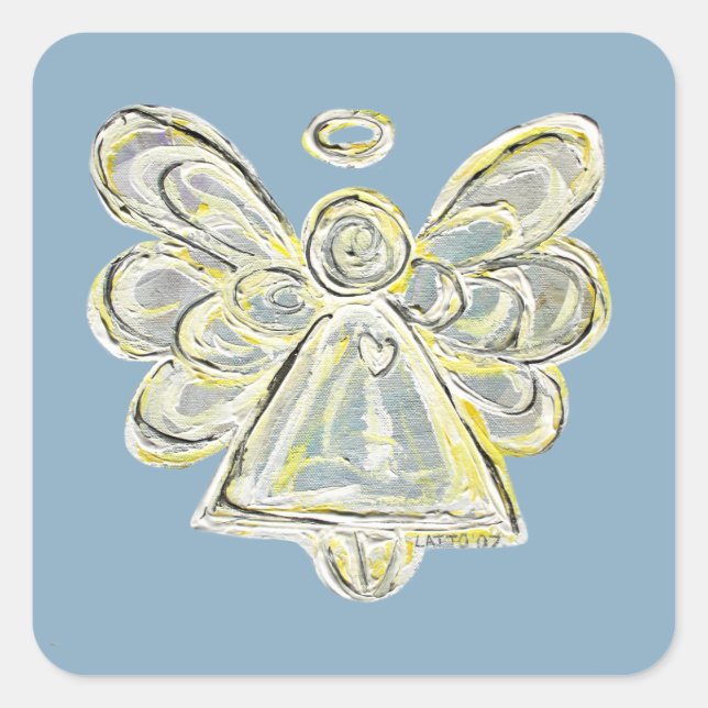 Guardian Silver White Angel Custom Decal Stickers (Front)