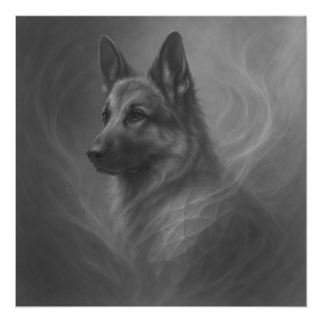 Guardian Spirit – German Shepherd Geometry Photo Print (Front)
