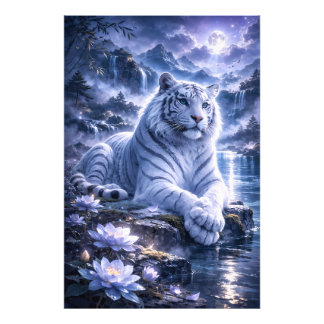 Guardian White Tiger – Silent Strength and Gentle  Photo Print