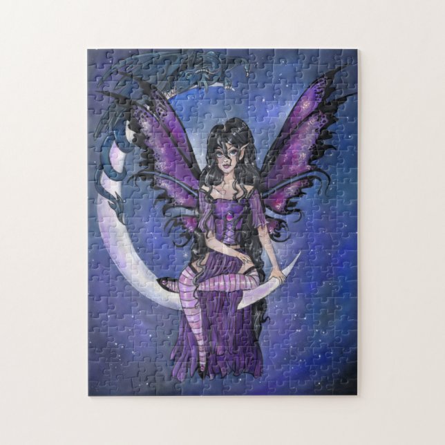 "Guardians" fairy dragon gothic fantasy PUZZLE (Vertical)
