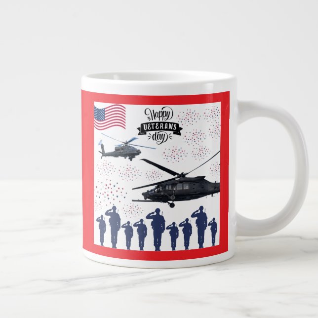 Guardians of Freedom bright red Large Coffee Mug (Right)
