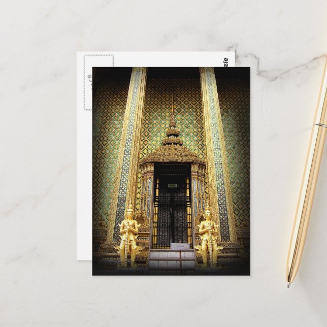 Guardians Of The Golden Palace Thailand Photo Postcard (Front/Back In Situ)